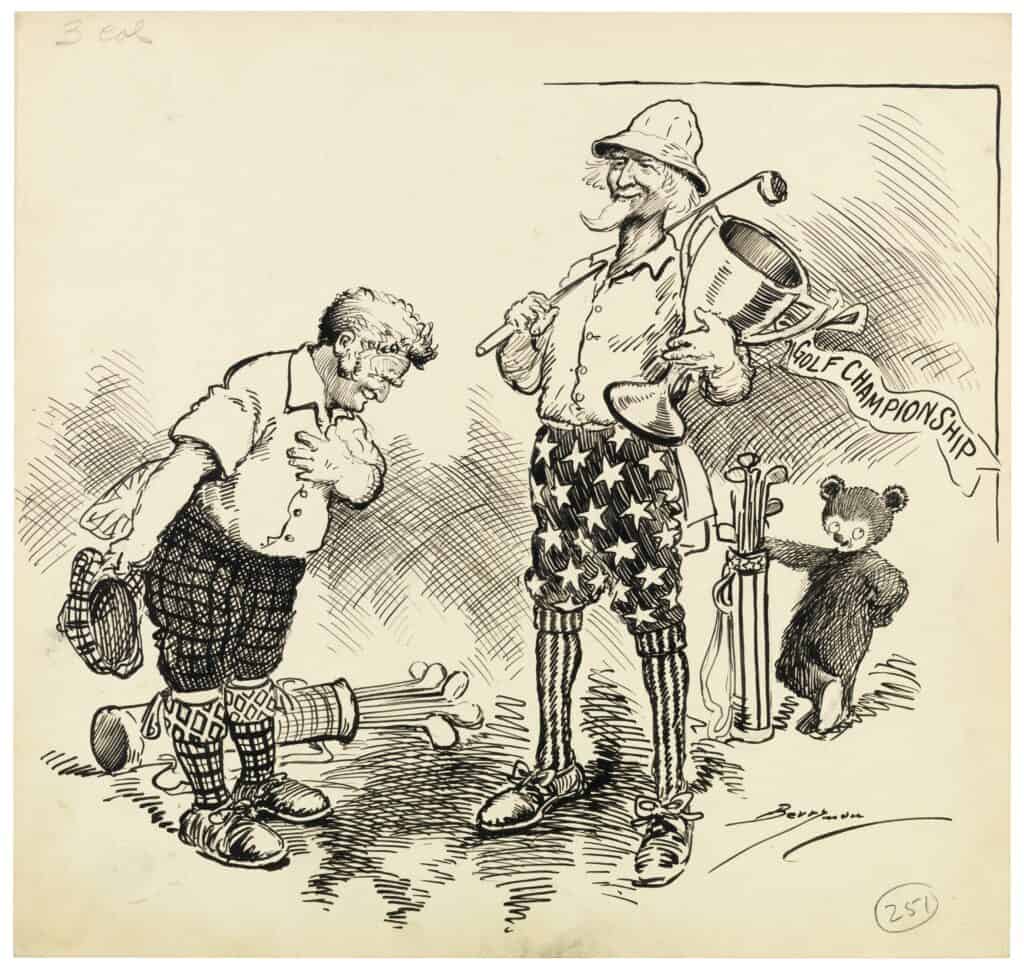 National Archives Golf Cartoon of Walter Hagen 