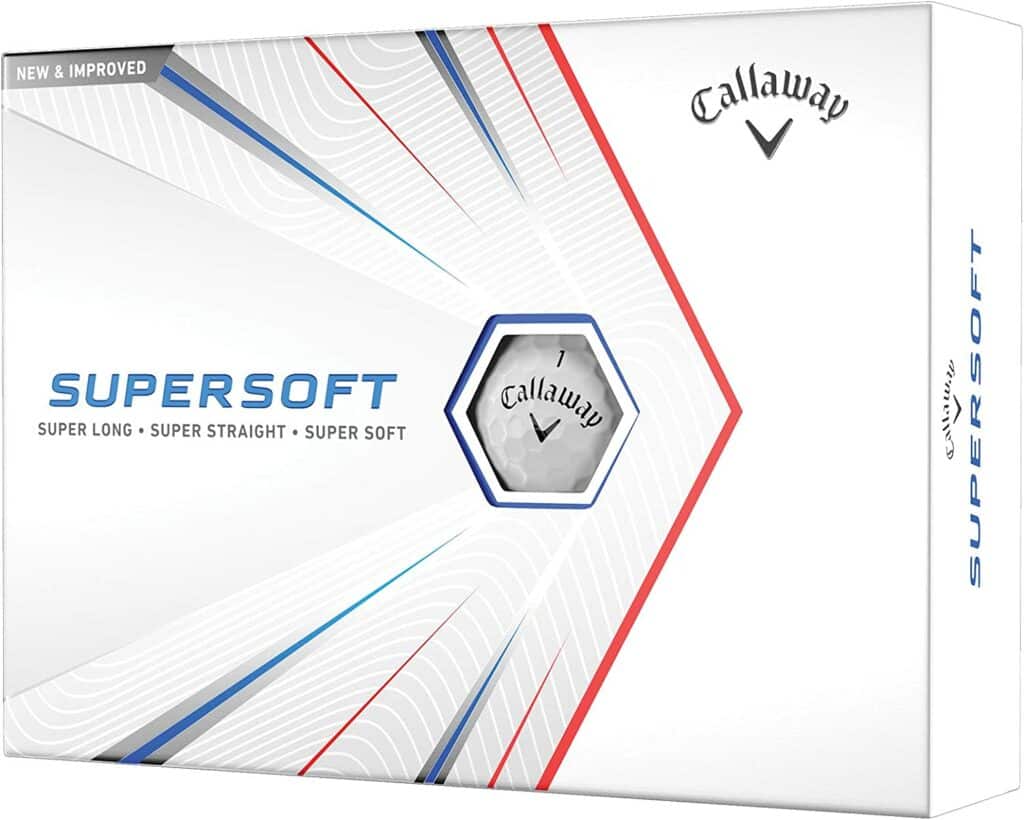 callaway supersoft, ladies golf ball in a white box.