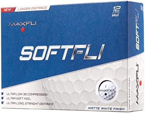 Best Soft Compression Senior Women's Ball, Maxfli Softfli Golf Balls comes in a blue and white box.  12 balls in a box. 