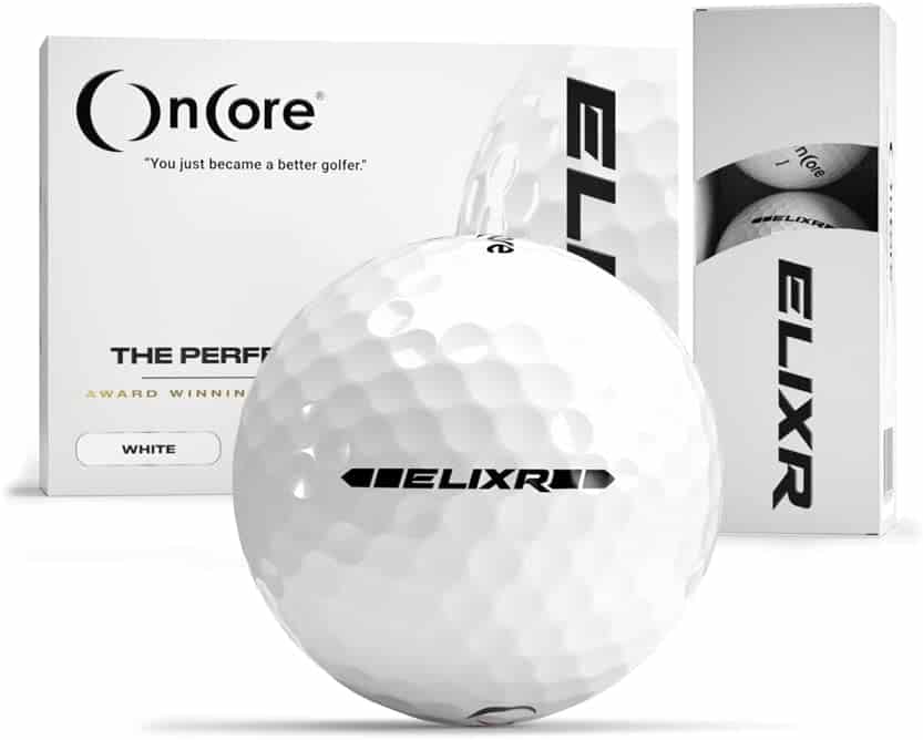 Oncore ELIXR Golf Balls white and black box. 