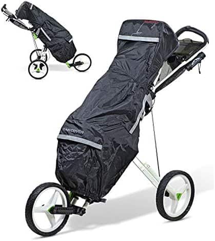 Push Cart Rain Cover, Sun Mountain Cart Rain Cover comes in black color with  straps.