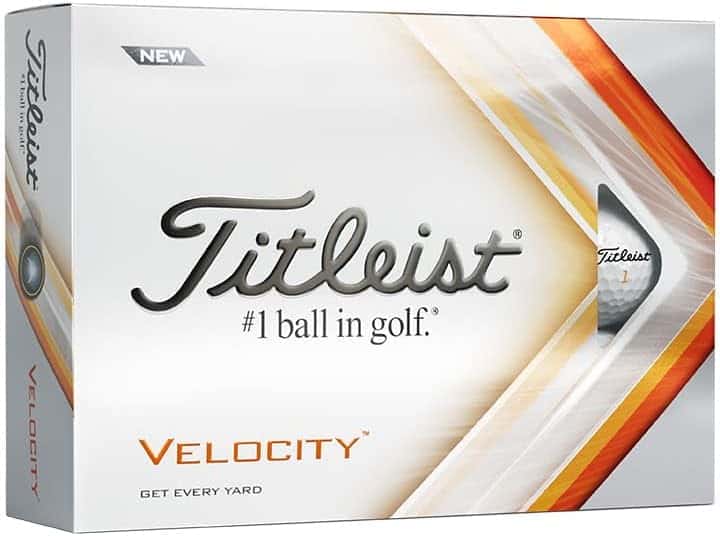 Best Distance Golf Ball, Titleist Velocity Golf Balls are well known for quality.  Balls come in a white and gold box. 