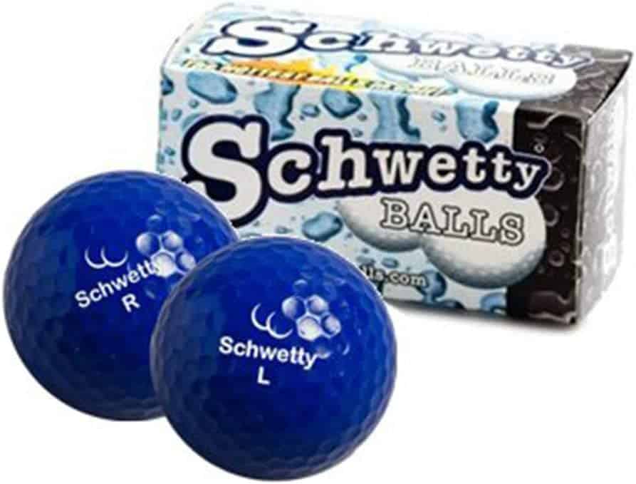 Schwetty Pair of Balls, blue color but comes in multiple colors for gag golf gifts. 