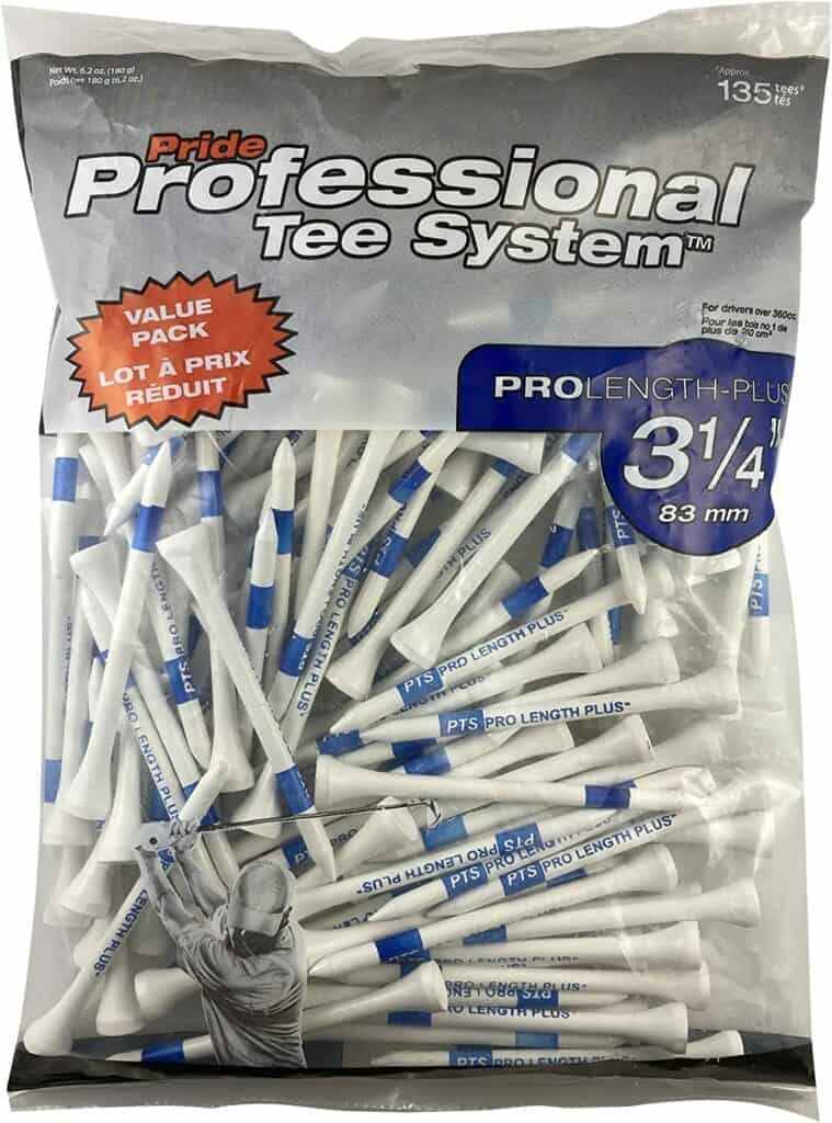 Pride Professional Tee System Golf Tees, Golf Tees.  Golf tees are a perfect golf stocking stuffer being small and easy to fit into a stocking.
