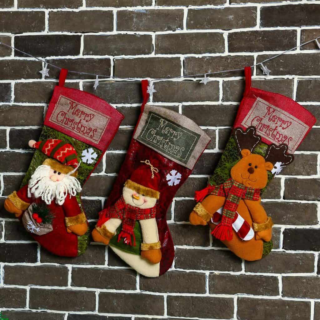 christmas stockings that can be used for golf cart christmas decorations. 