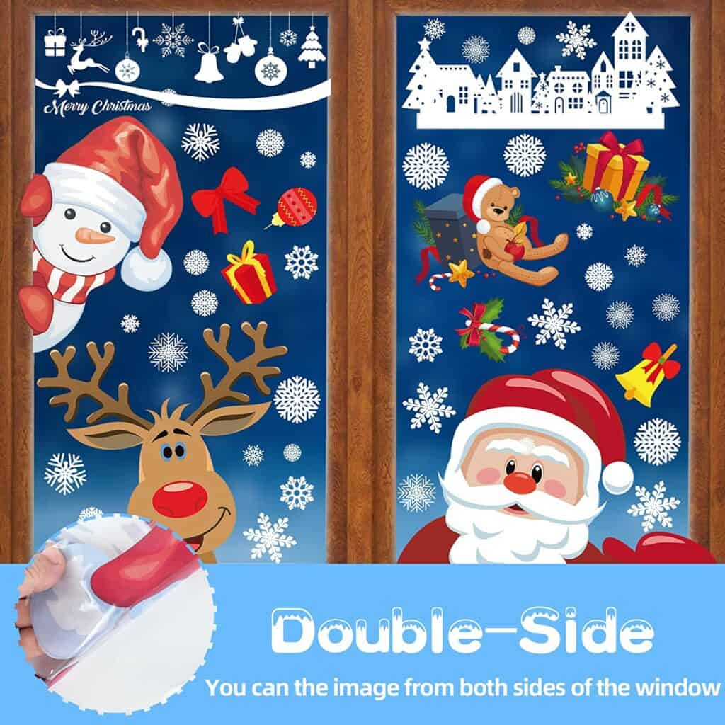 Double-Sided Christmas Stickers Window Clings