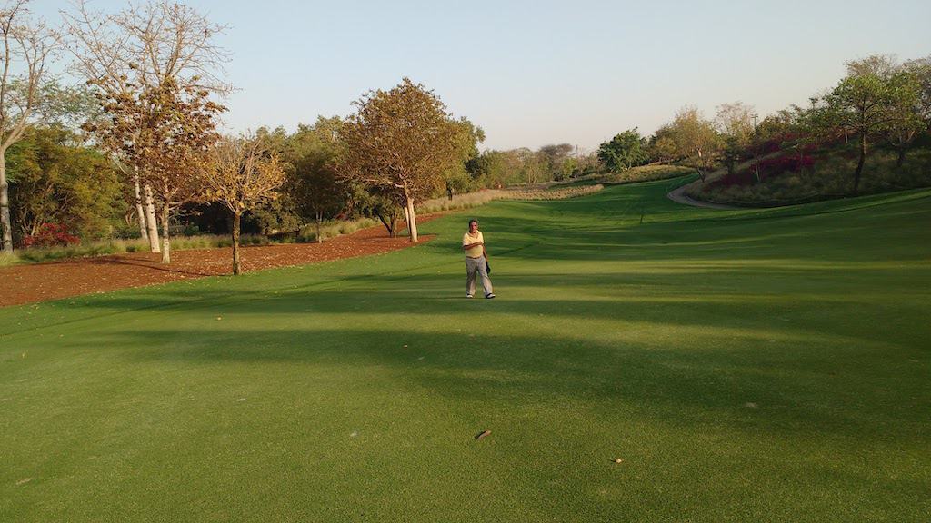 Best Golf Courses in New Delhi India - DLF Golf & Country Club. Ankur Mithal golfing on the fairway.  