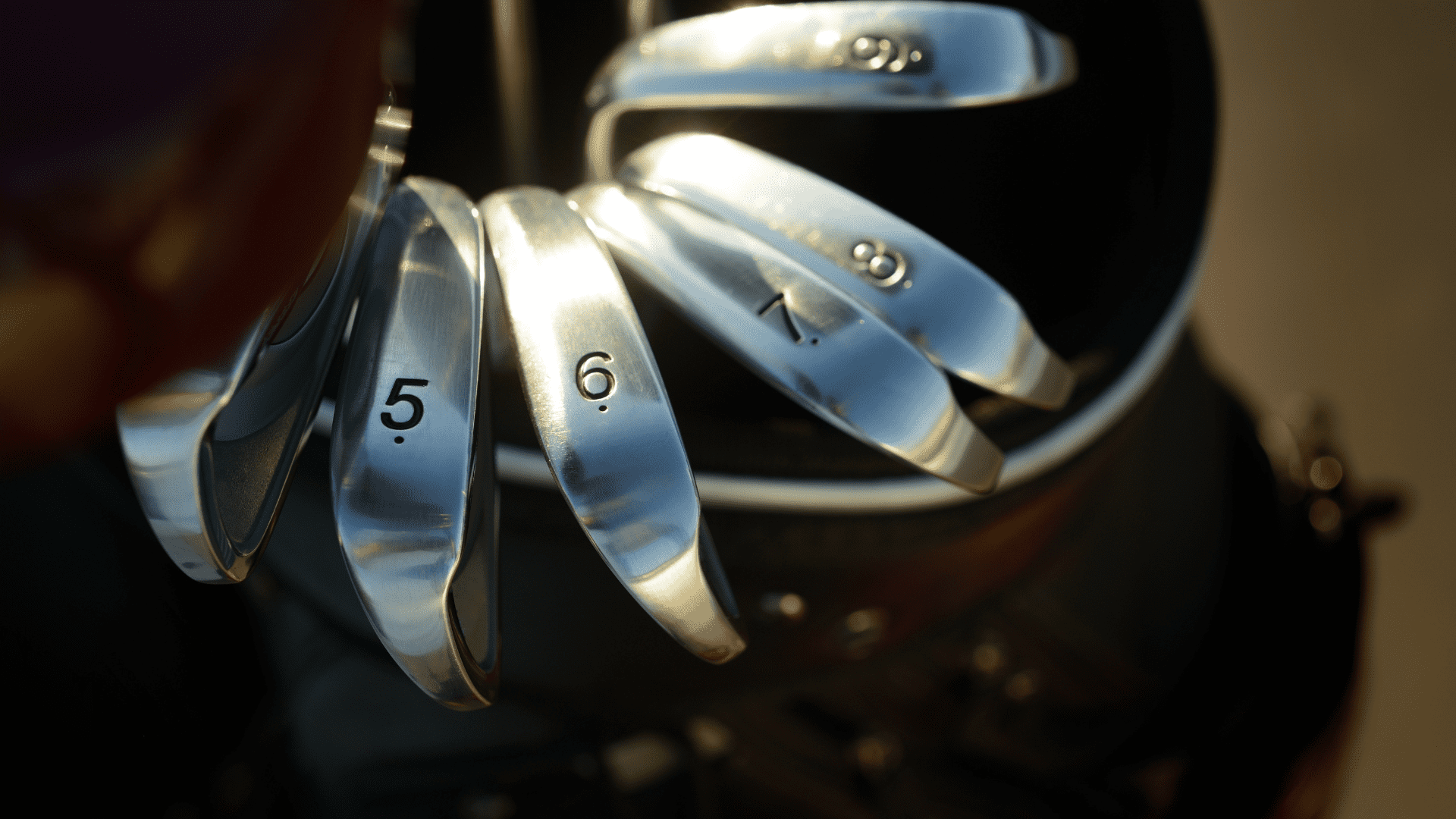 best senior iron sets - photo captures irons in golf bag.