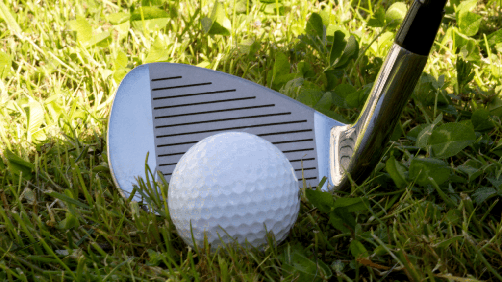 Iron clubhead with golf ball 